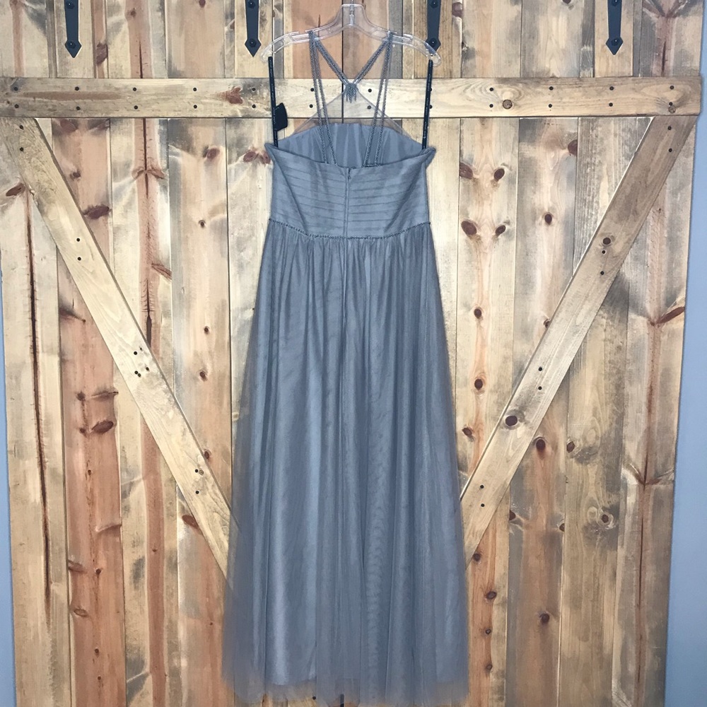 Alfred Angelo Strapless Gray Prom Bridesmaid Dress - Picture 6 of 8